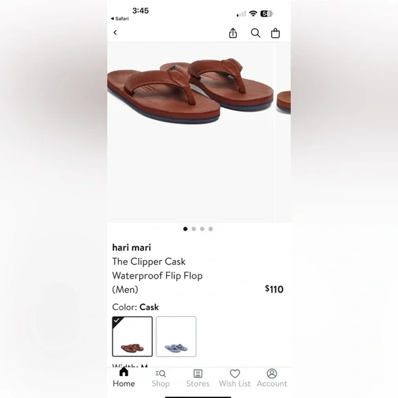 Hari Mari Clipper Tan Men’s Flip Flops US Size 11 EUR 44 New - Picture 6 of 12